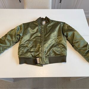 Nike Air Women's Satin Olive Puffer Jacket